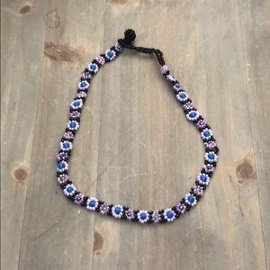 Daisy seed bead choker